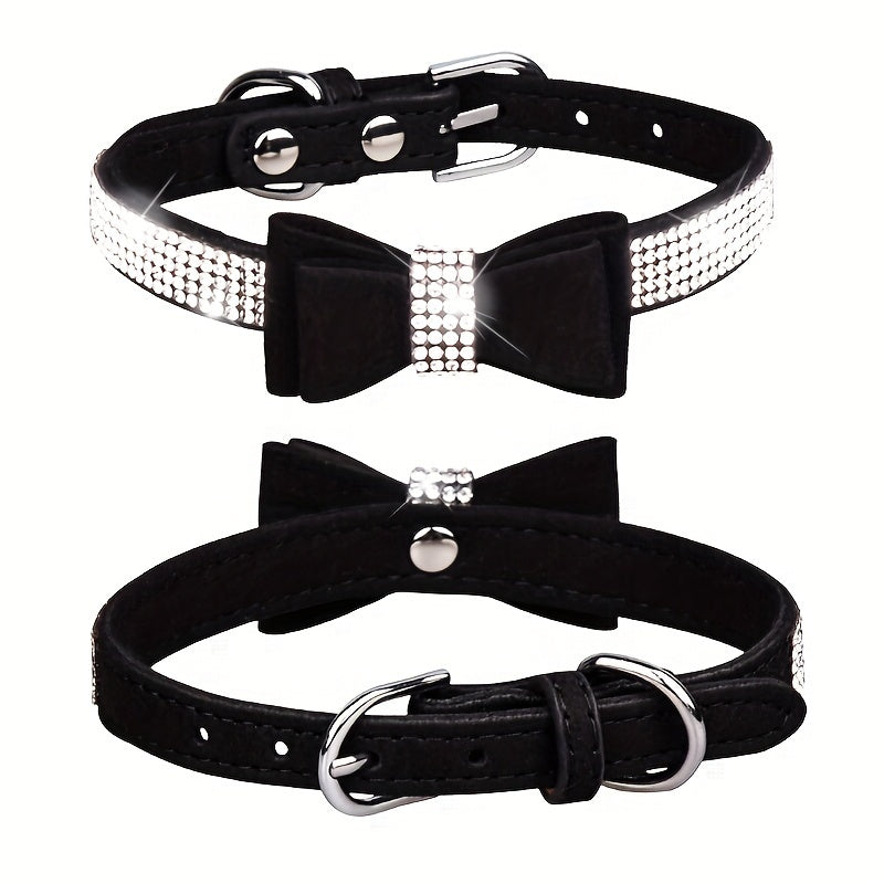 Rhinestone Bow Dog Collar for All Sizes