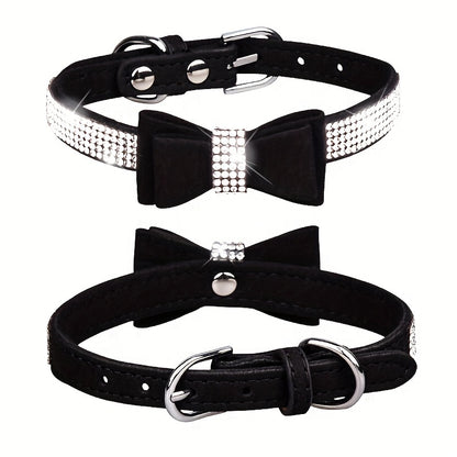 Rhinestone Bow Dog Collar for All Sizes