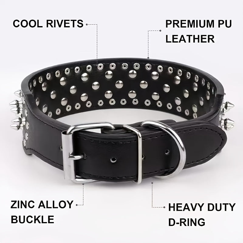Adjustable Studded Dog Collar