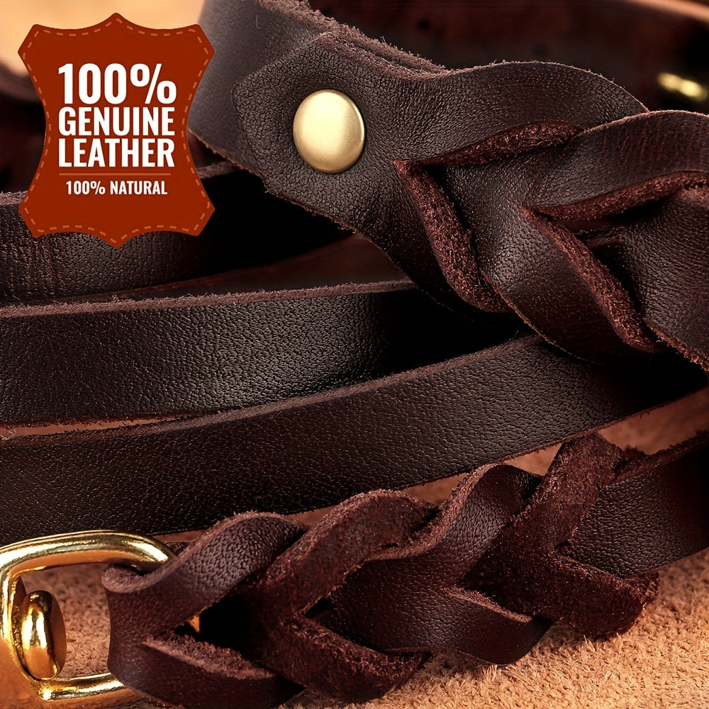 Durable Leather Dog Collar for Medium & Large Dogs