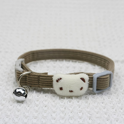 Adjustable Cartoon Bear Cat Collar with Bell