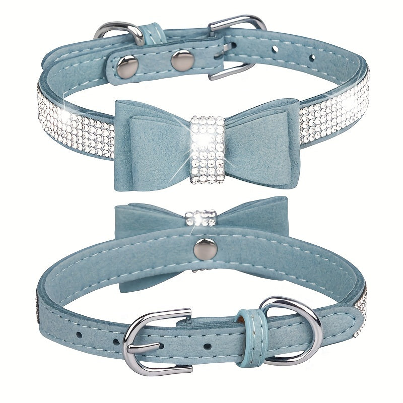 Rhinestone Bow Dog Collar for All Sizes