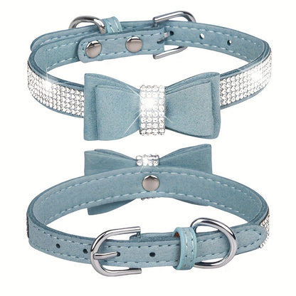 Rhinestone Bow Dog Collar for All Sizes
