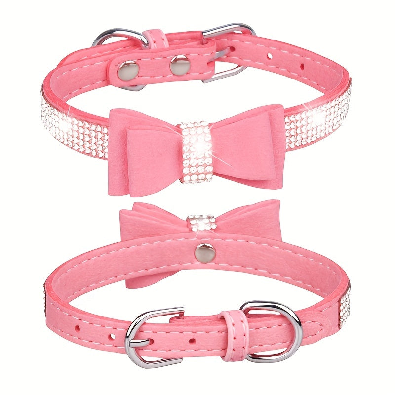 Rhinestone Bow Dog Collar for All Sizes