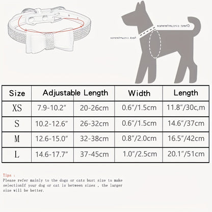 Rhinestone Bow Dog Collar for All Sizes