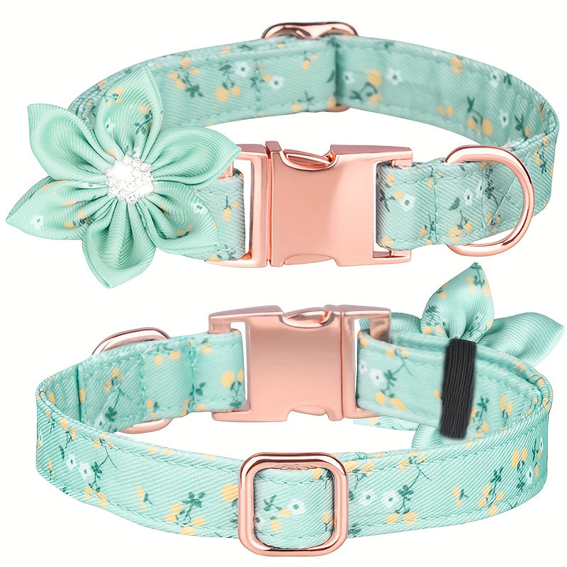Floral Rhinestone Adjustable Pet Collar