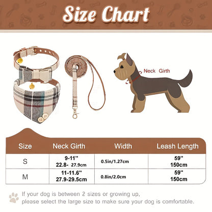 Plaid Pet Collar with Bow & Bell