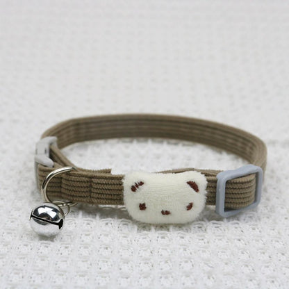 Adjustable Cartoon Bear Cat Collar with Bell
