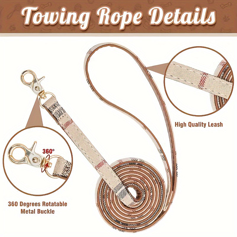 Plaid Pet Collar with Bow & Bell