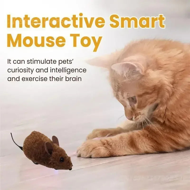 Interactive Plush Mouse Toy for Cats