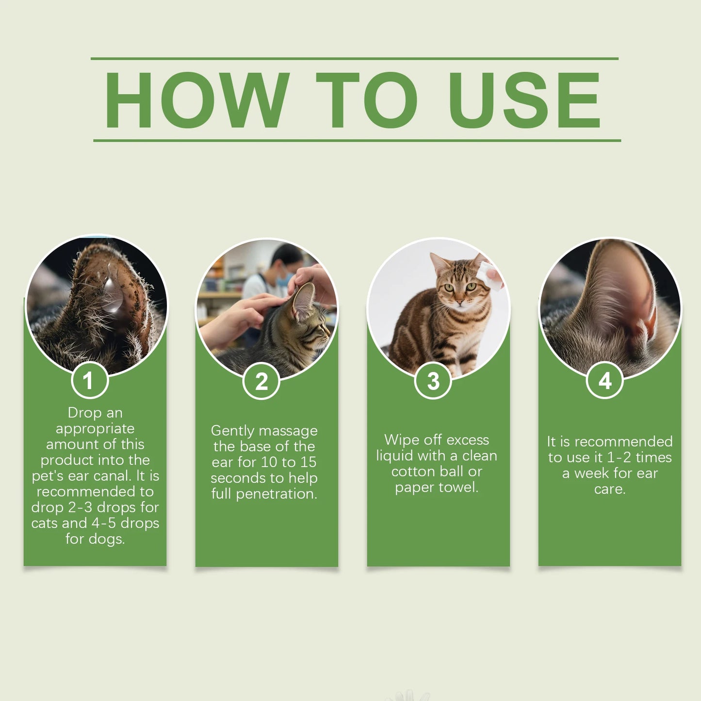 Pet Ear Care Drops for Cats & Dogs