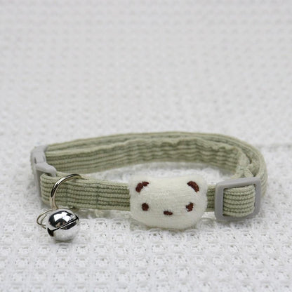 Adjustable Cartoon Bear Cat Collar with Bell