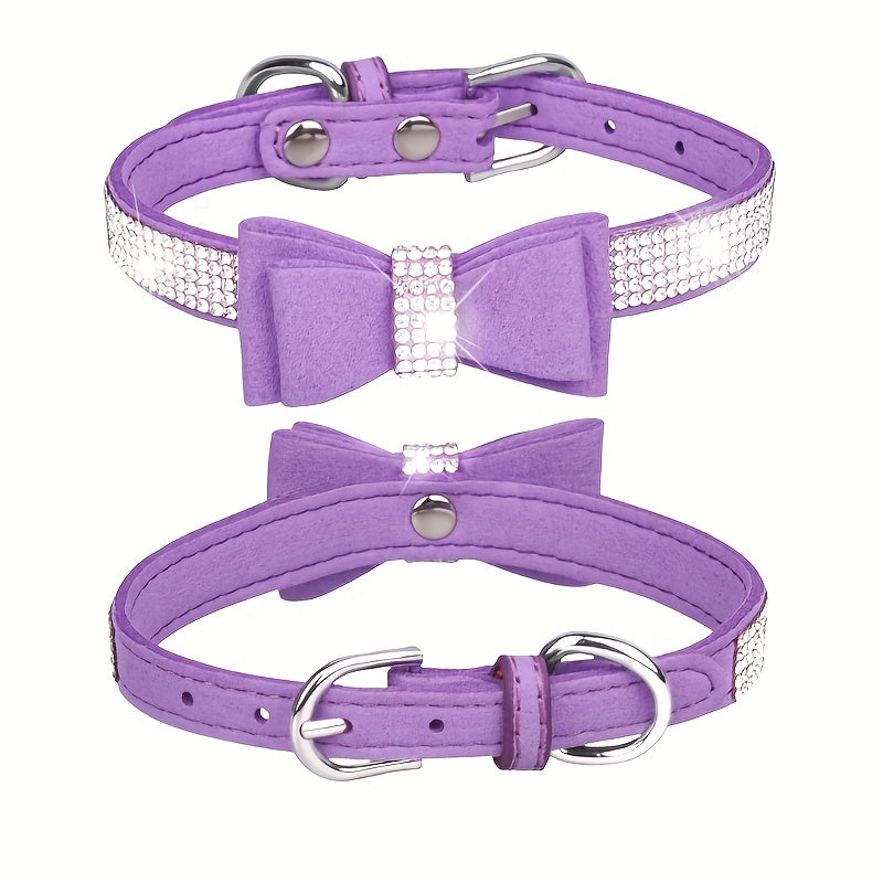 Rhinestone Bow Dog Collar for All Sizes