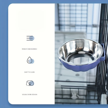 Pumpkin-Shaped Stainless Steel Hanging Pet Bowl