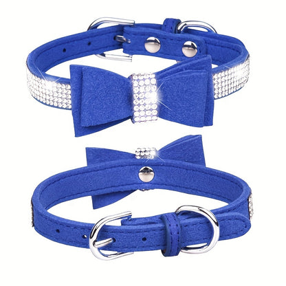 Rhinestone Bow Dog Collar for All Sizes