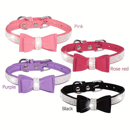 Rhinestone Bow Dog Collar for All Sizes