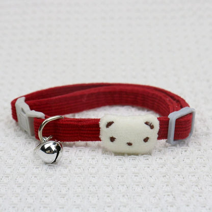 Adjustable Cartoon Bear Cat Collar with Bell