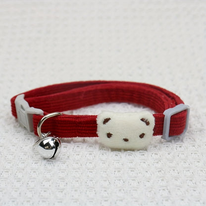 Adjustable Cartoon Bear Cat Collar with Bell