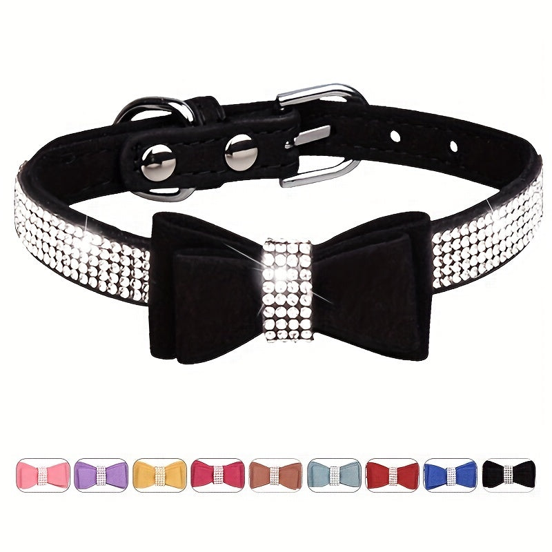 Rhinestone Bow Dog Collar for All Sizes