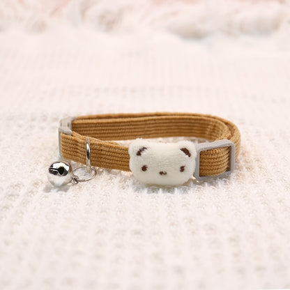 Adjustable Cartoon Bear Cat Collar with Bell