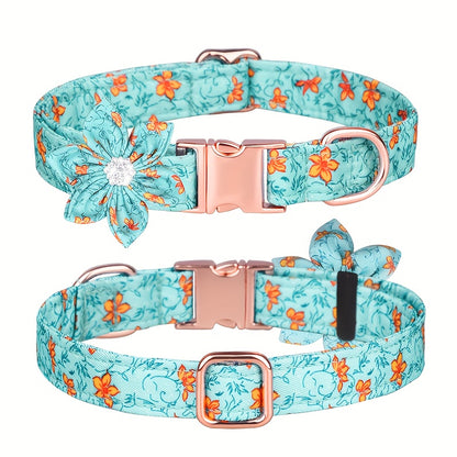 Floral Rhinestone Adjustable Pet Collar