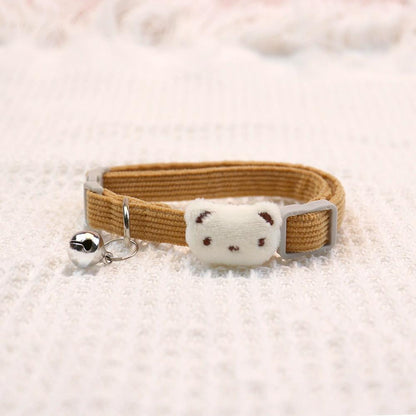 Adjustable Cartoon Bear Cat Collar with Bell