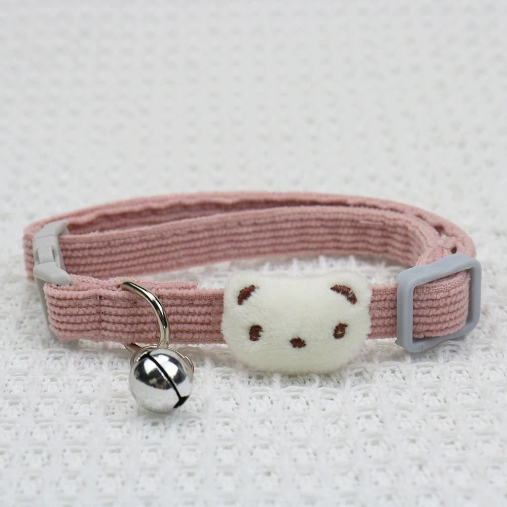 Adjustable Cartoon Bear Cat Collar with Bell
