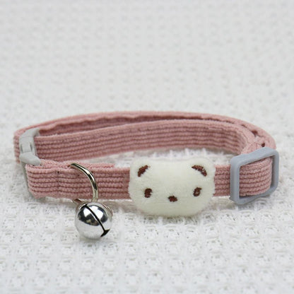 Adjustable Cartoon Bear Cat Collar with Bell