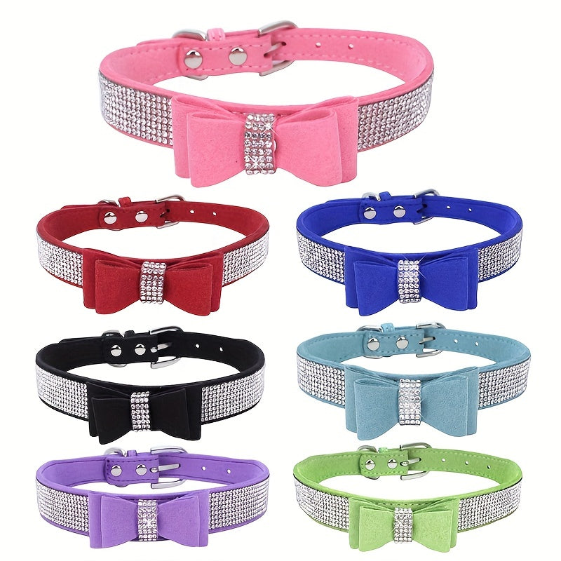 Rhinestone Bow Dog Collar for All Sizes